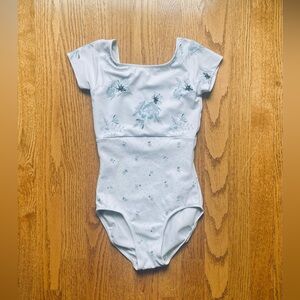 Eleve Dancewear Kids White Floral Leotard, size M